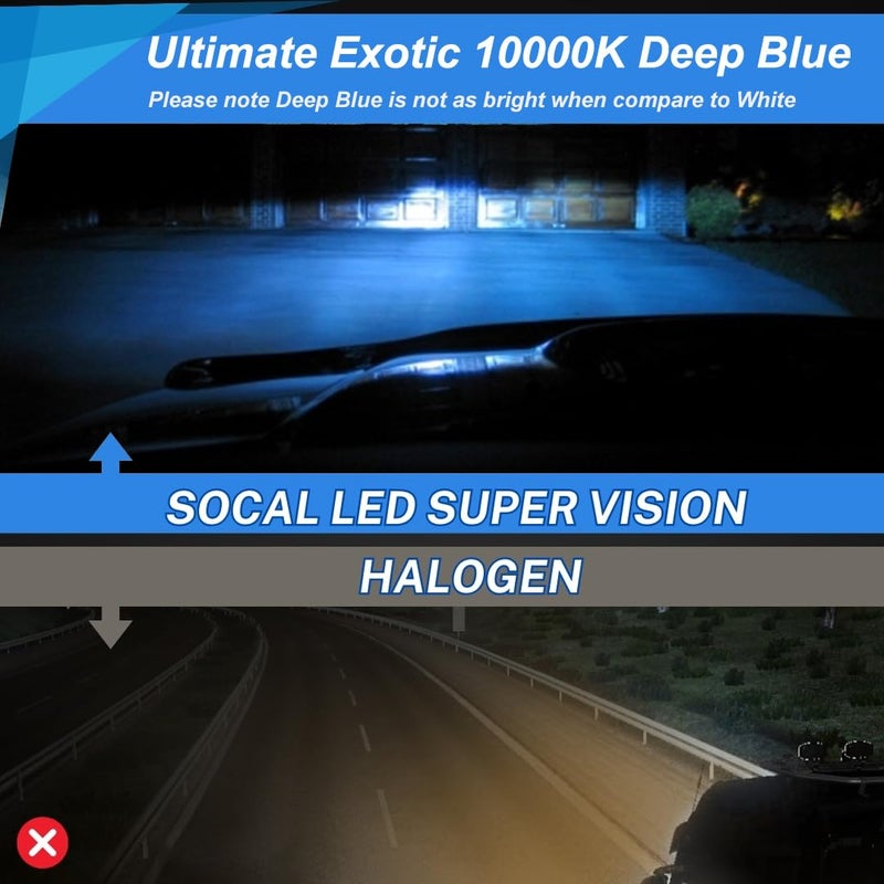 SOCAL-LED LIGHTING مصابيح أمامية زينون HID D1S 35W من SOCAL-LED - 10000K أزرق عميق - 66144 66140 85140 85415 بديل مباشر عالي ومنخفض - عبوة من 2 - Image 2